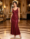 Vestido bordo con brillo