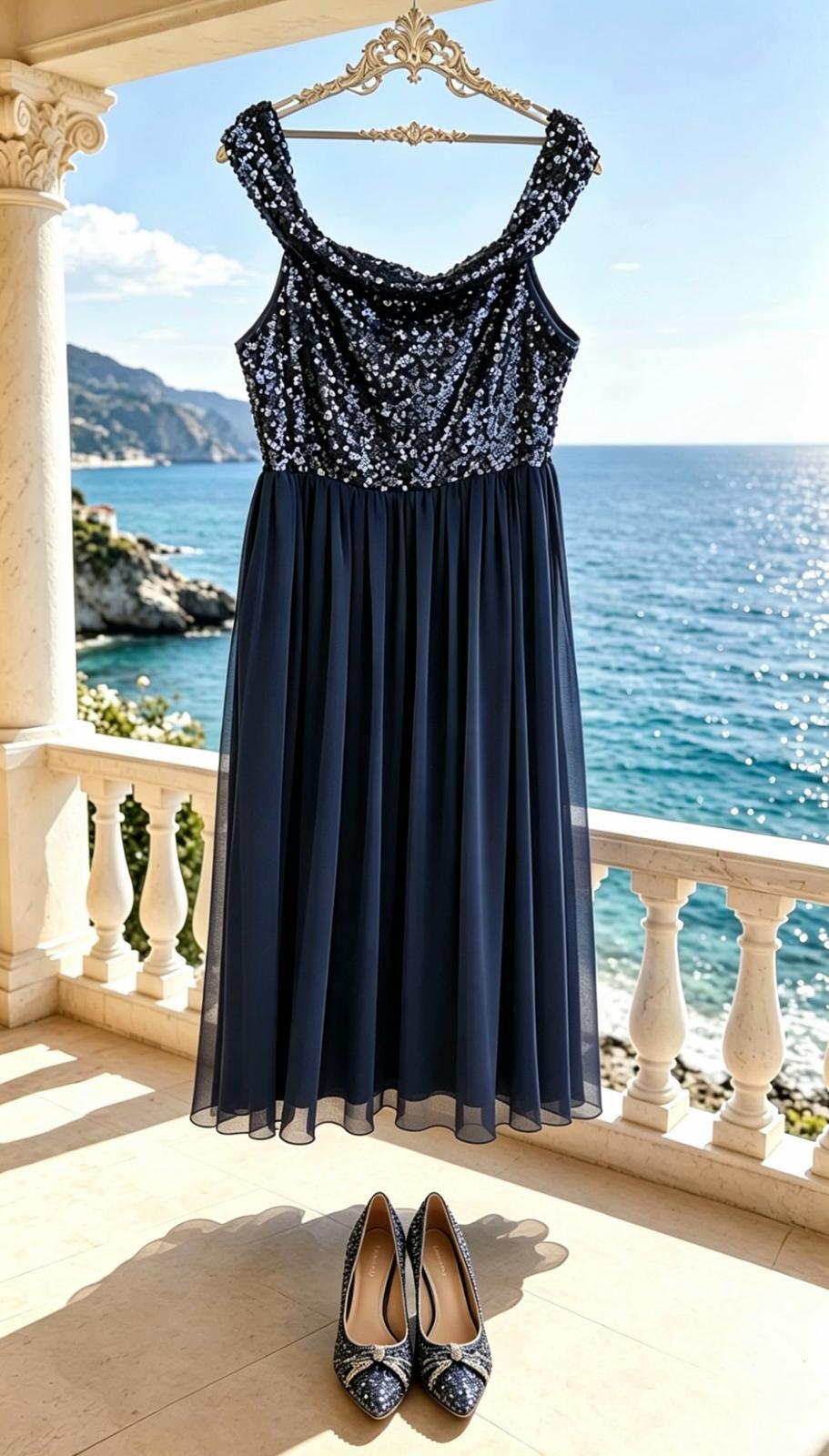 Vestido con escote bote
