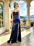 Vestido de satén, liso