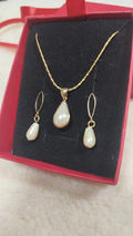 Conjunto perla en forma gota