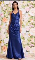 Vestido de Gala Satén Azul Real